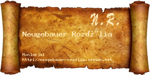 Neugebauer Rozália névjegykártya